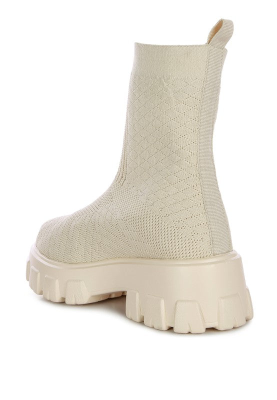 MALLOW Stretch Knit Ankle Boots